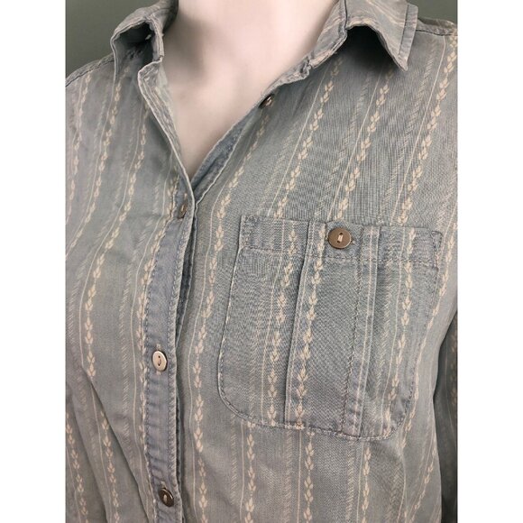NWT Women's Paige L/S "Tenna" Chambray Button Down Shirt Sz Medium - Picture 6 of 12